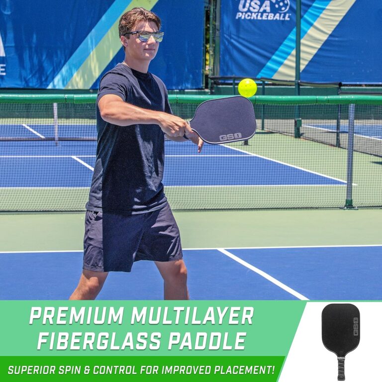 young man playing with GoSports GS1 Pickleball Paddle