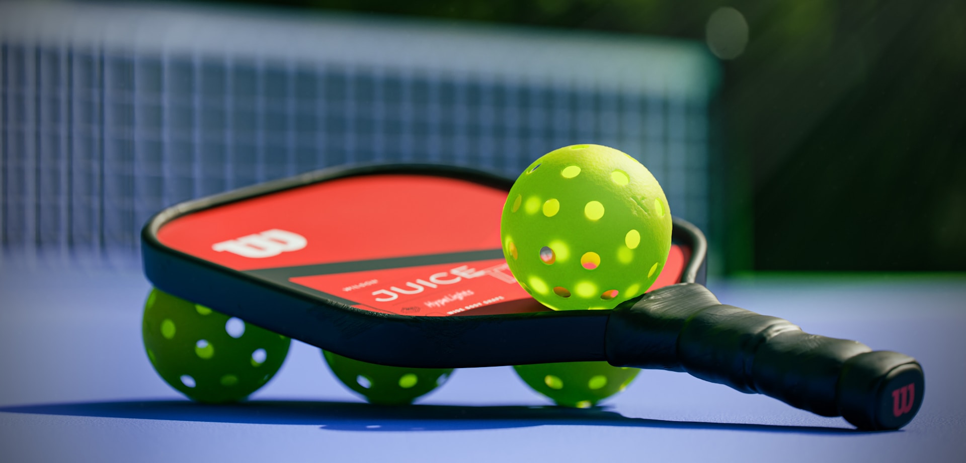 a pickleball net set up at home