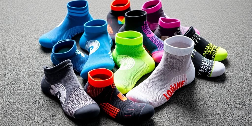 Colorful pickleball socks designed for comfort and performance.