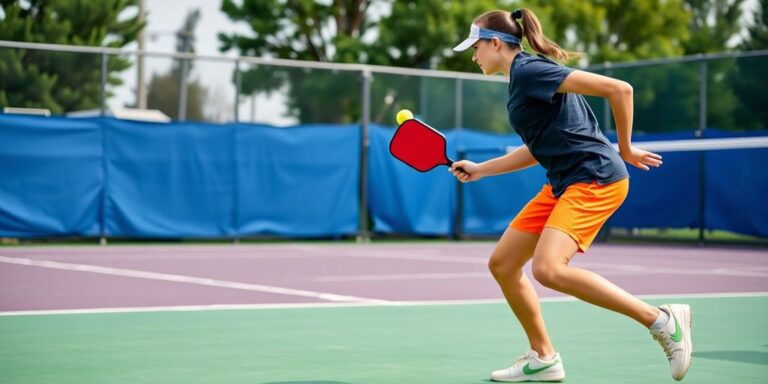 Two players competing in a pickleball match.