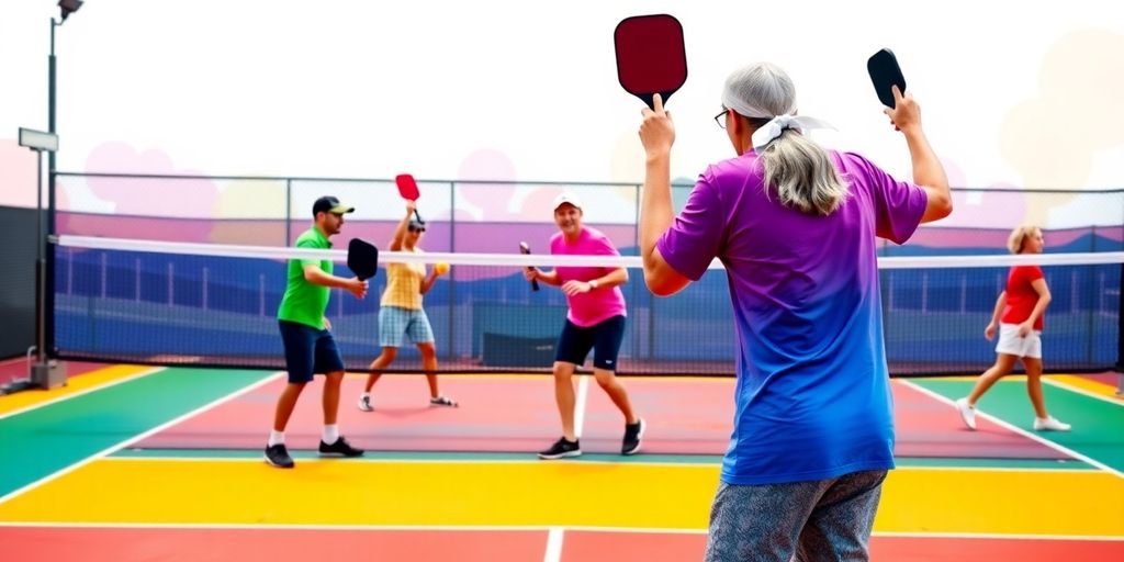 Players of different skill levels competing in pickleball.