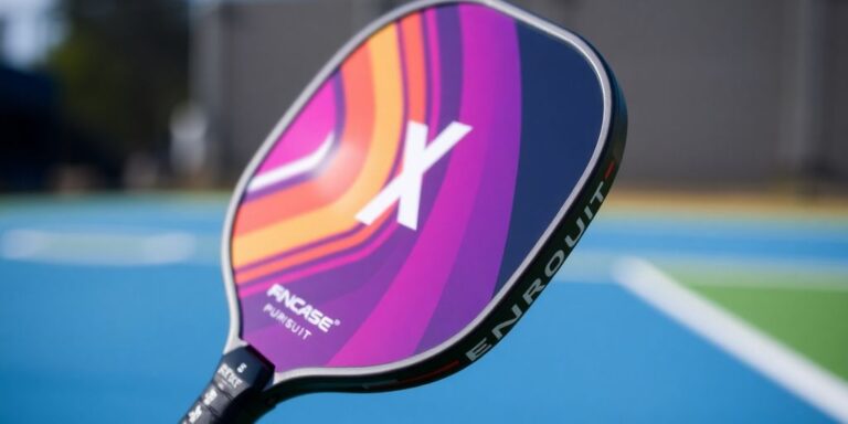 Engage Pursuit MX 6.0 pickleball paddle on outdoor court.