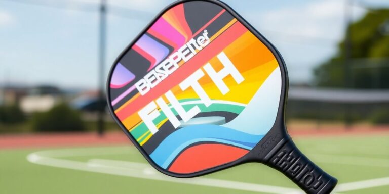 Close-up of Bread & Butter Filth pickleball paddle.