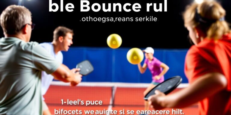 Players in action demonstrating the double bounce rule.