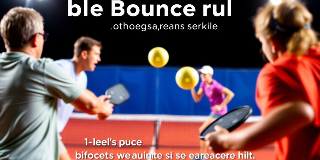 Players in action demonstrating the double bounce rule.