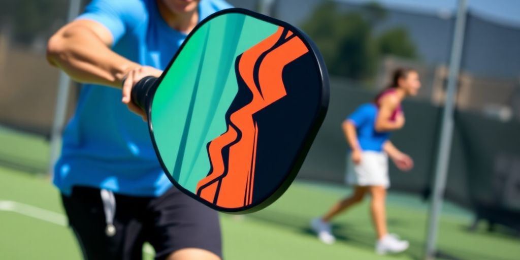 Player using Diamond 6.0 Paddle on a pickleball court.